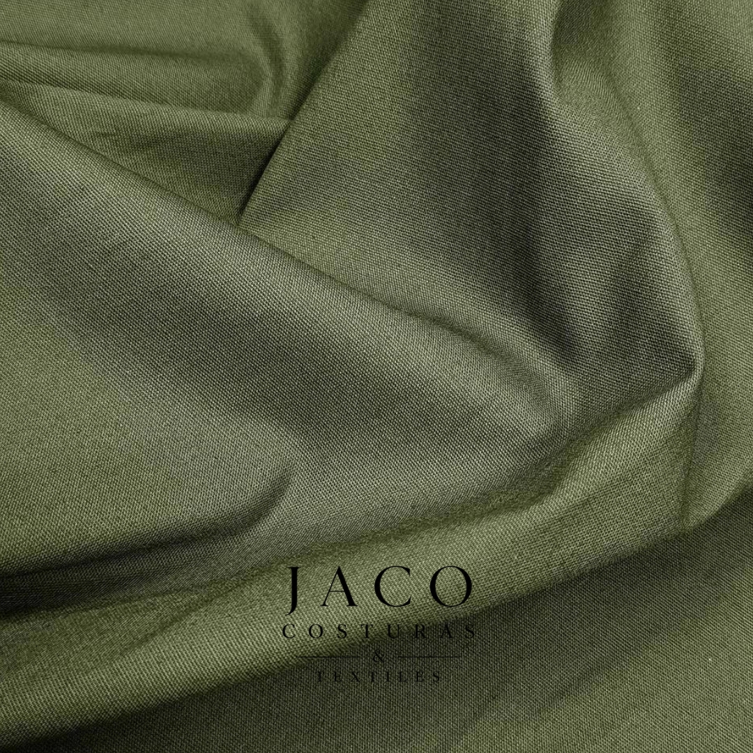 Gabardina Con Spandex Verde Militar