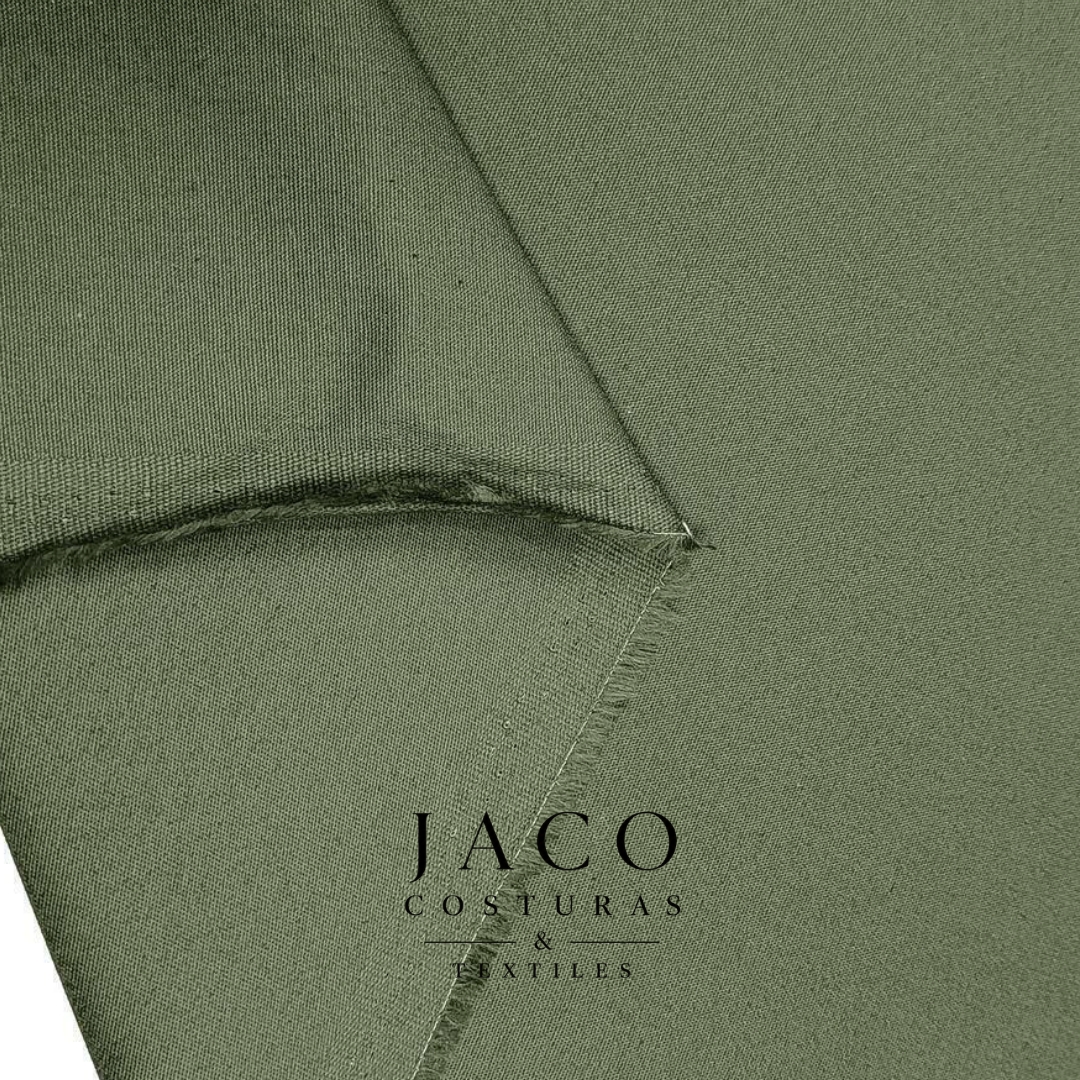 Gabardina Con Spandex Verde Militar - Imagen 2