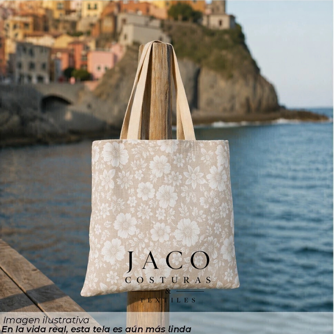 Gabardina Premium Lisboa Beige C/ Fores Blancas - Imagen 4