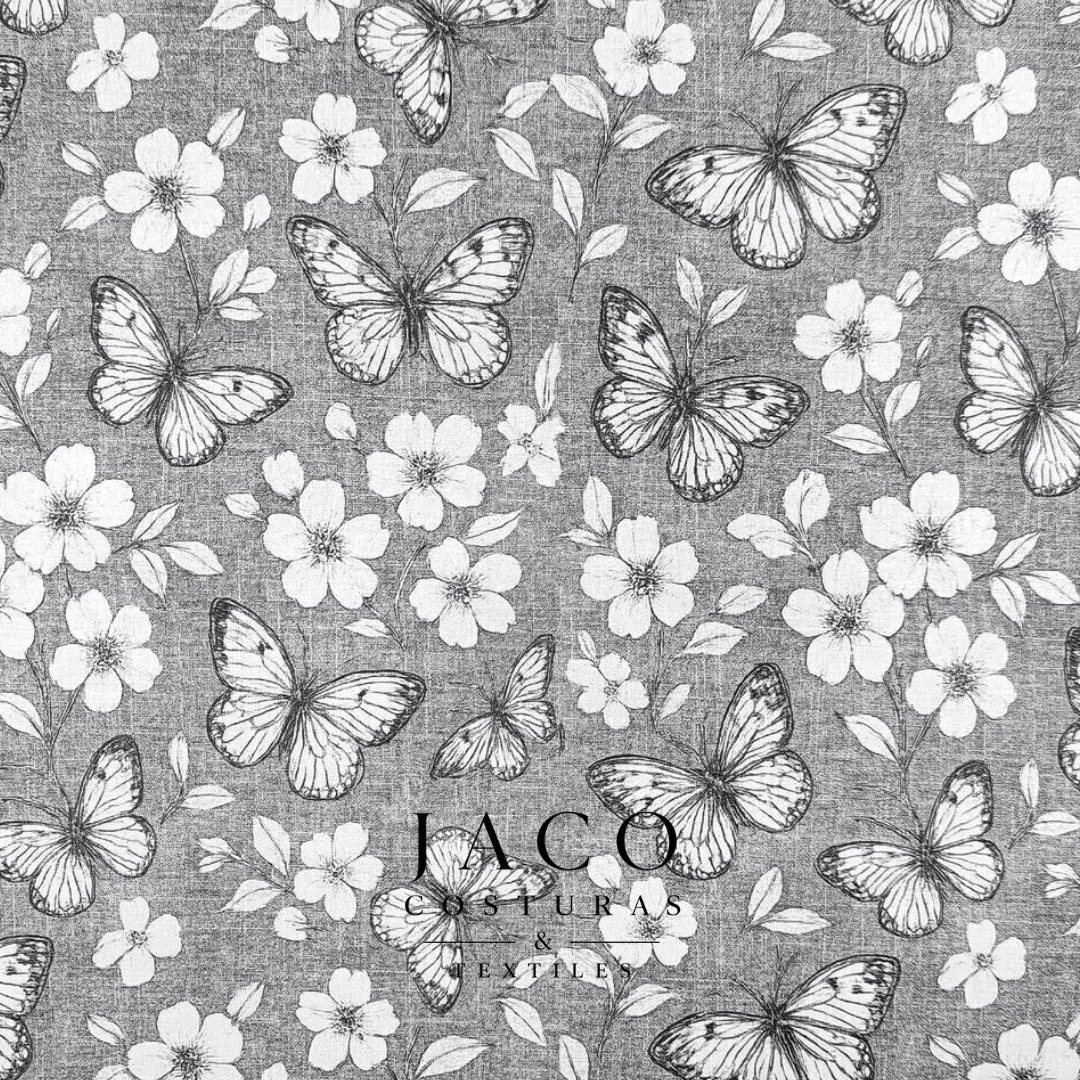 Gabardina Premium Lisboa Mariposas Y Flores - Imagen 4