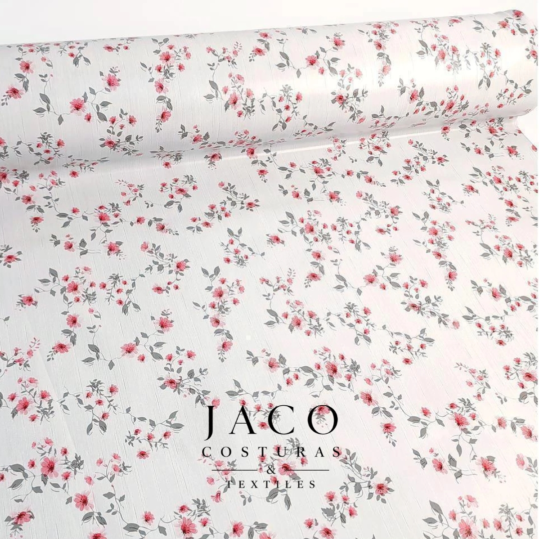 Hule Istanbul Blanco Con Florcitas Rojas - Imagen 3
