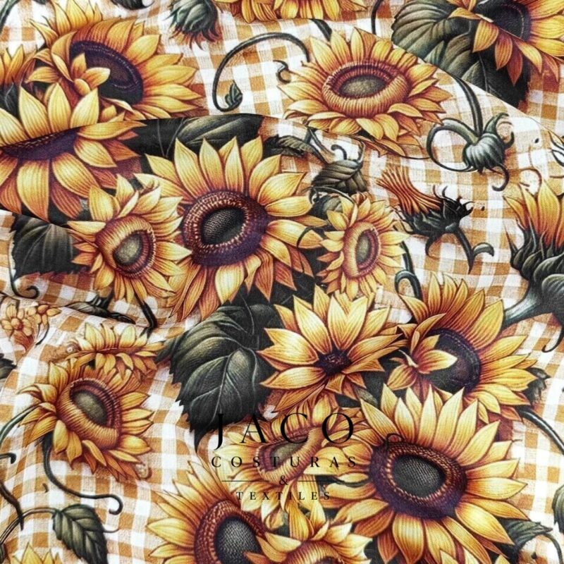 Microfibra Belice Cuadrille Girasoles