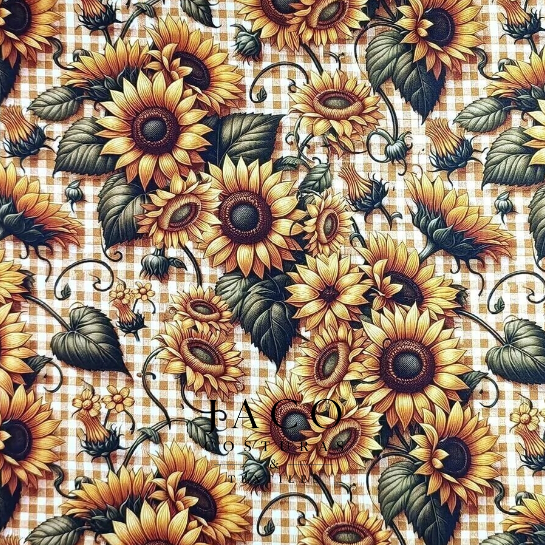 Microfibra Belice Cuadrille Girasoles - Imagen 5