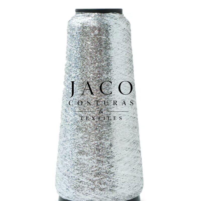 Cono Hilo Metalizado Lurex X 1000 Metros plateado