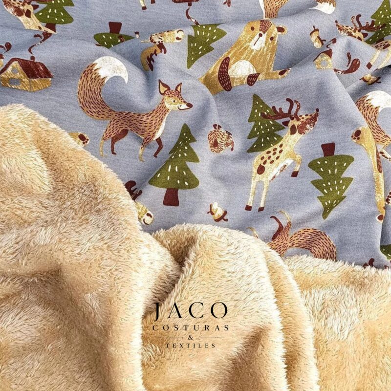 Jersey con corderito gris animalitos del bosque