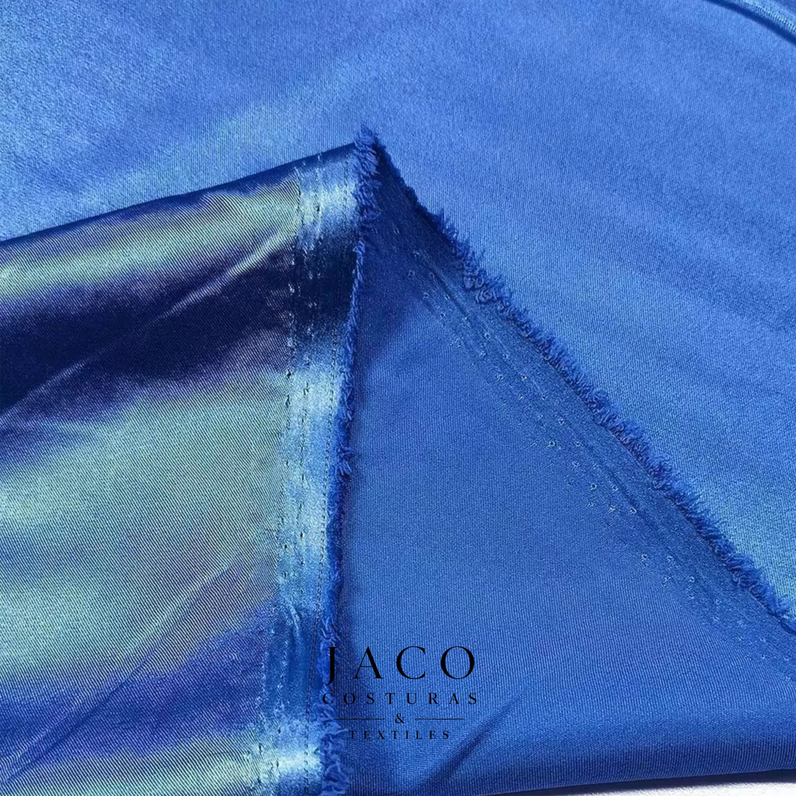 Satén Chamousse Con Spandex Liso Azul Francia - Imagen 3