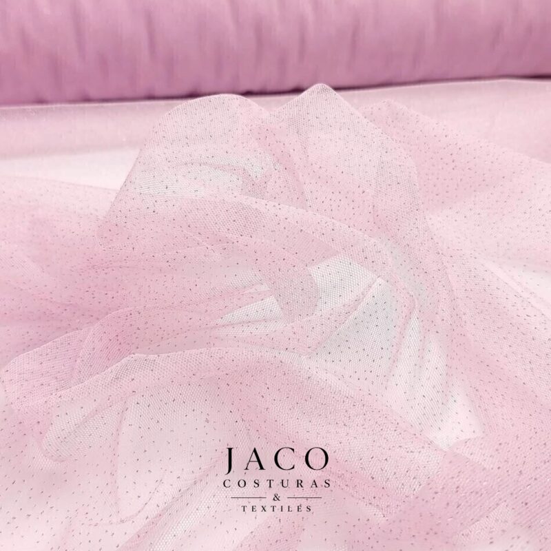 Tul Con Glitter Rosa
